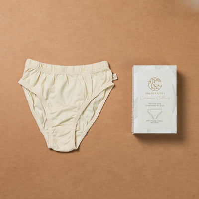 Boys Briefs - Organic - Plant Dyed - Toxin Free - Anti - Microbial - Pack of 3 – Kids Inner Wear on Brown Living™. SKU: BVB009YBIG4. Img 3.