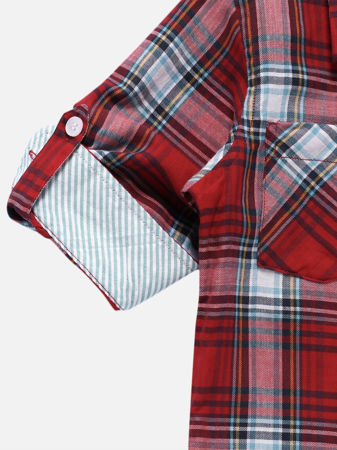 Boys Crimson Shirt Regular Fit – Comfortable Cotton Casual Wear – Kids Shirts on Brown Living™. SKU: PB183_1. Img 4.