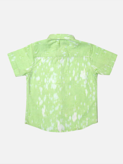 Boys Green Tie Dye Shirt Regular Fit – Comfortable Cotton Casual Wear – Kids Shirts on Brown Living™. SKU: PB208_1. Img 2.