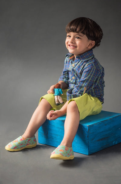 Boys Lapis Blue Checkered Shirt Regular Fit – Comfortable Cotton Shirt – Kids Shirts on Brown Living™. SKU: PB145_1. Img 5.