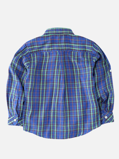 Boys Lapis Blue Checkered Shirt Regular Fit – Comfortable Cotton Shirt – Kids Shirts on Brown Living™. SKU: PB145_1. Img 2.
