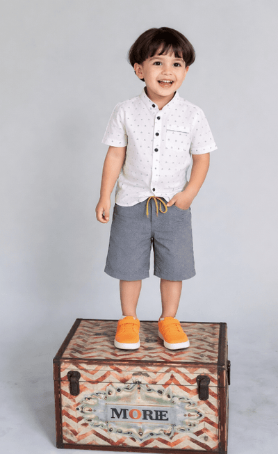 Boys Pearl Short Kurta Regular Fit – Comfortable Traditional Wear – Kids Shirts on Brown Living™. SKU: PB184_1. Img 1.