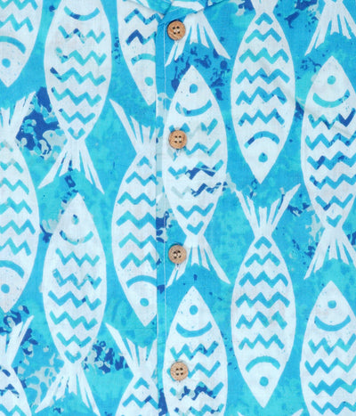 Boys Popsicle Blue Cotton Shirt – Comfortable Casual Summer Wear – Kids Shirts on Brown Living™. SKU: PB231_1. Img 3.