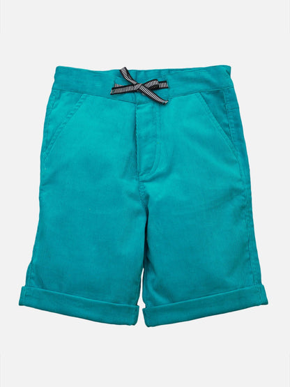 Boys Teal Shorts Regular Fit – Comfortable Casual Summer Wear – Kids Shorts on Brown Living™. SKU: PB201_1. Img 1.
