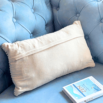 Braided Oblong Cushion Cover Textured Cotton Decorative Cover – Covers & Inserts on Brown Living™. SKU: TLD-BL-25. Img 2.