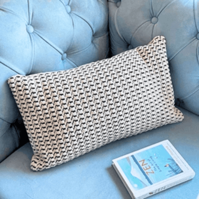 Braided Oblong Cushion Cover Textured Cotton Decorative Cover – Covers & Inserts on Brown Living™. SKU: TLD-BL-25. Img 5.