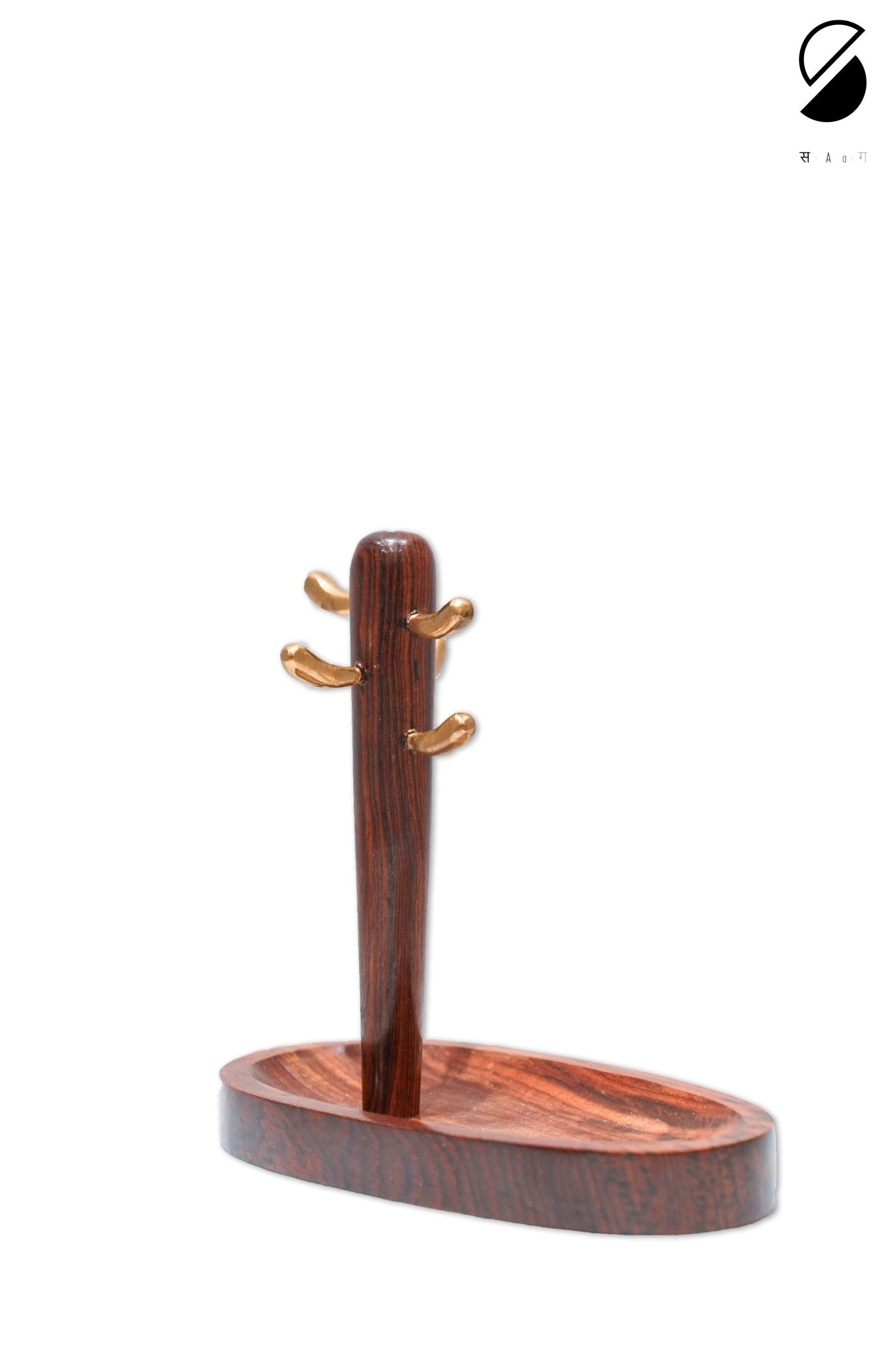 Brass Cactus Key Stand | Decorative Key Holder – Organizers on Brown Living™. SKU: BCKS. Img 1.