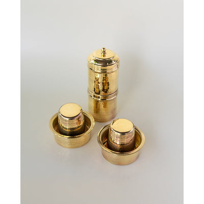 Brass Coffee Set | Traditional Heritage Drinkware Set – Kitchen Tools on Brown Living™. SKU: ANTBHCSHKG. Img 4.