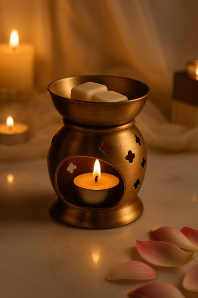 Brass Diffuser Gift Set with 4 Scented Beeswax Melts – Gift on Brown Living™. SKU: SN2535. Img 4.