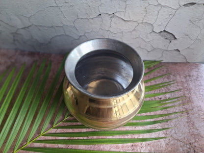 Brass Pongal Pot / Traditional Cooking Handi with Tin Coating – Kitchen Tools on Brown Living™. SKU: BPUS7. Img 2.