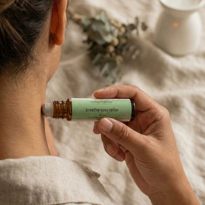 Breathe Easy Roll - On | Natural Breathing Support & Congestion Relief – Essential Oils on Brown Living™. SKU: RMB-WELL-BRE-ROL. Img 3.