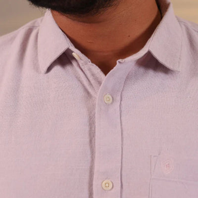 Breeze Hemp Shirt – Eco - Friendly Hemp Shirt in Lilac Tone – Mens Shirt on Brown Living™. SKU: HP - LC - F - S. Img 5.