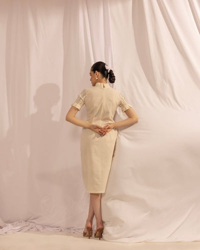 Breezy Summer Cotton Pleated Midi Dress – Womens Dress on Brown Living™. SKU: HOA - KAN - 108. Img 3.