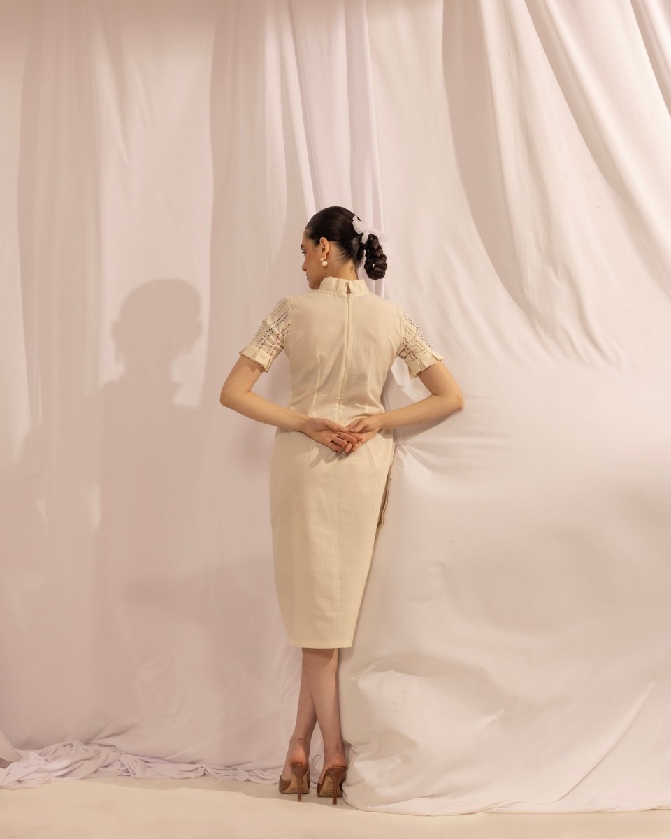 Breezy Summer Cotton Pleated Midi Dress – Womens Dress by House Of Ara available on Brown Living™. . SKU: HOA - KAN - 108. Img 3.