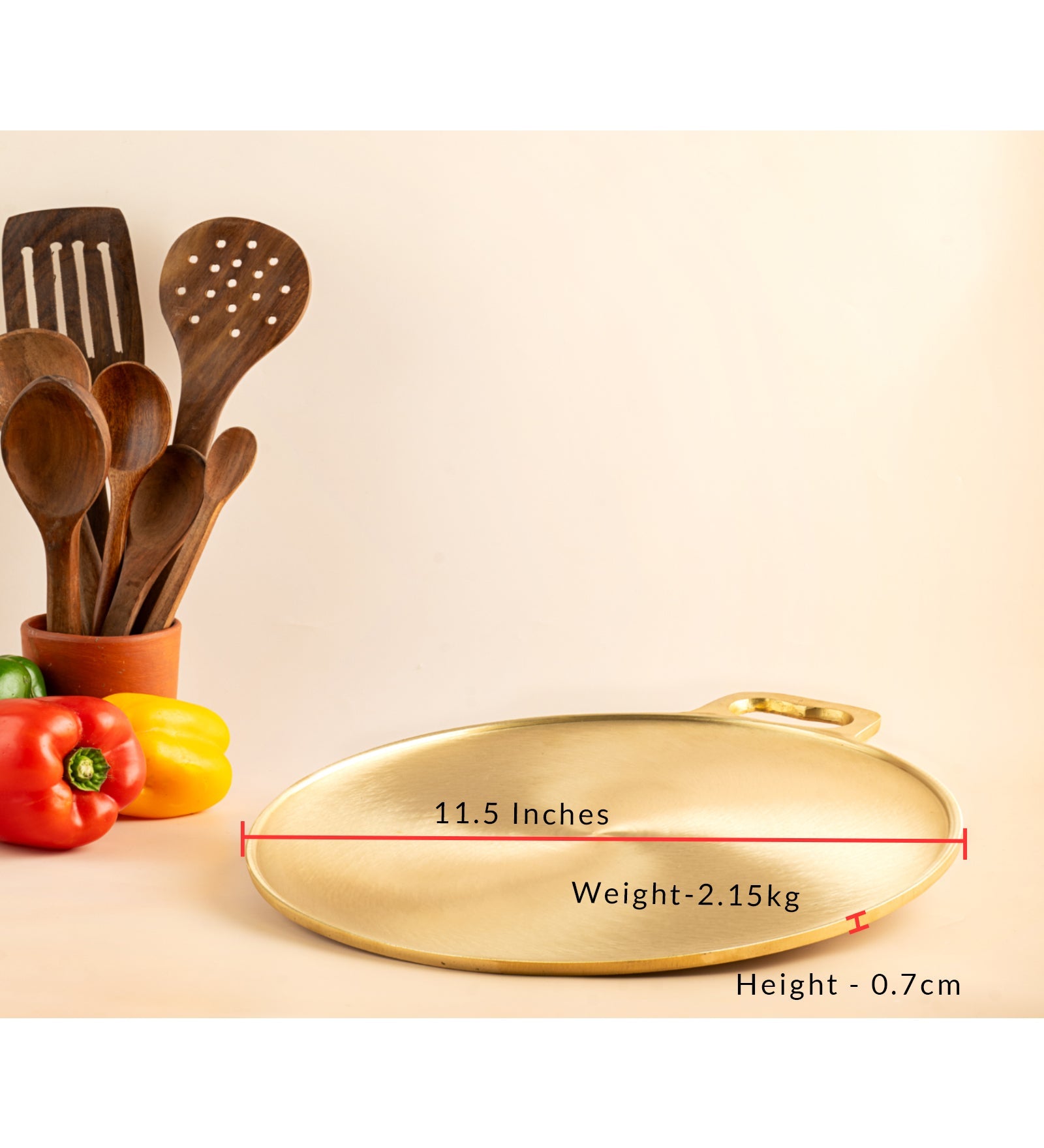 Bronze Dosa Tawa Paper Roast Large 11 Inch for Crisp Dosas – Cookware on Brown Living™. SKU: B42. Img 3.