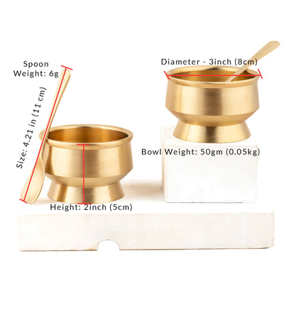 Bronze Ice Cream & Dessert Bowls – 2 Pieces with Spoons – Serving Set on Brown Living™. SKU: B41. Img 4.