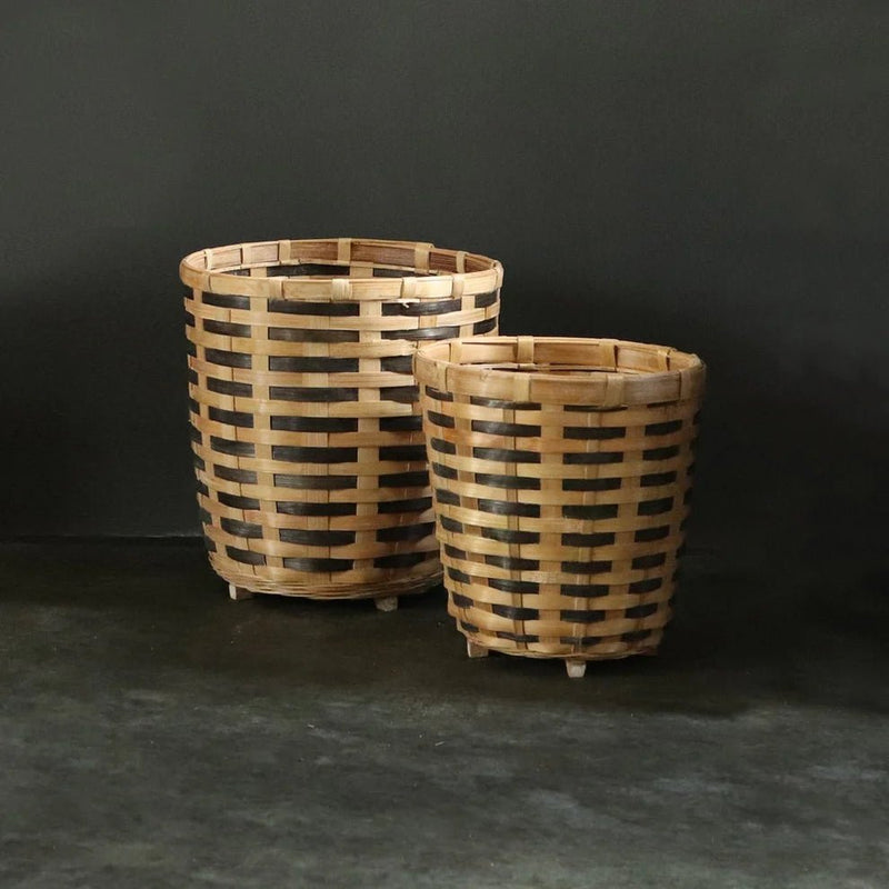 Brown Bamboo Planter Basket - Set of 2 | Verified Sustainable Pots & Planters on Brown Living™