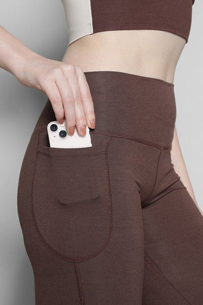 Brown Sienna Flare Yoga Pants for Women – Activewear Bottoms – Sports & Games on Brown Living™. SKU: ELSNSPCXS. Img 12.