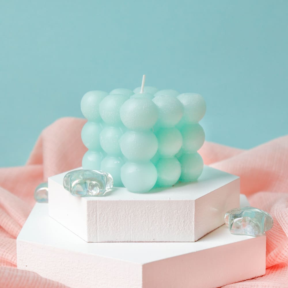 Bubble Cube Trendy Candle Decorative Modern Candle – Candles & Fragrances on Brown Living™. SKU: OEP501. Img 1.