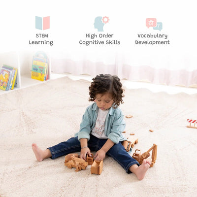 Build - It Construction Vehicles Set of 12 | Wooden Toy Set – Toy Cars on Brown Living™. SKU: JP-12. Img 5.