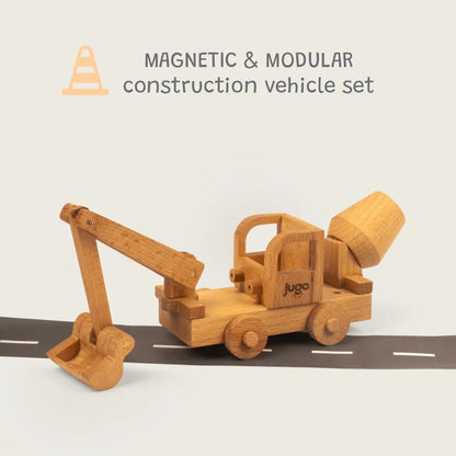 Build - It Construction Vehicles Set of 12 | Wooden Toy Set – Toy Cars on Brown Living™. SKU: JP-12. Img 3.