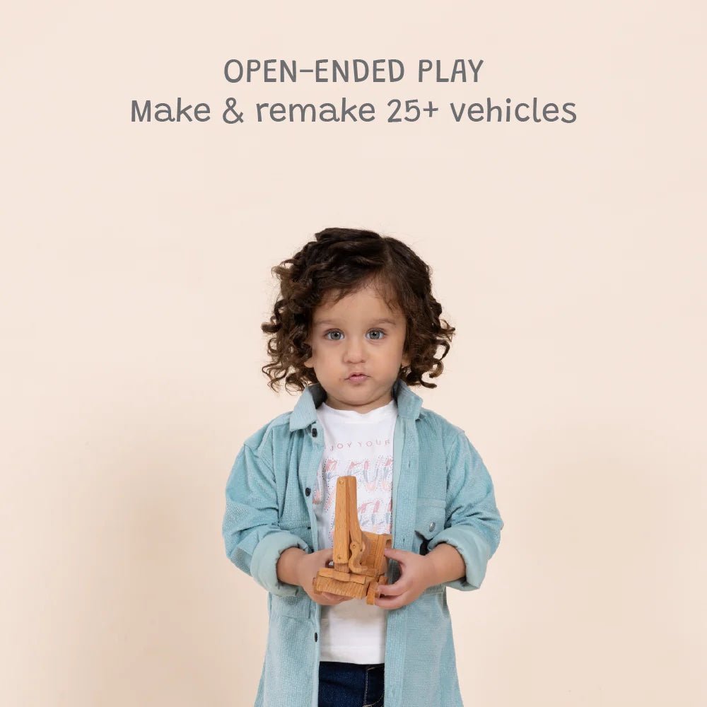 Build - It Construction Vehicles Set of 12 | Wooden Toy Set – Toy Cars on Brown Living™. SKU: JP-12. Img 2.