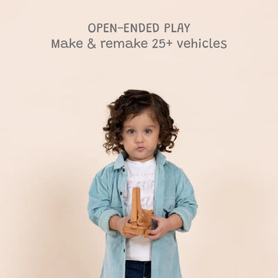 Build - It Construction Vehicles Set of 12 | Wooden Toy Set – Toy Cars on Brown Living™. SKU: JP-12. Img 2.