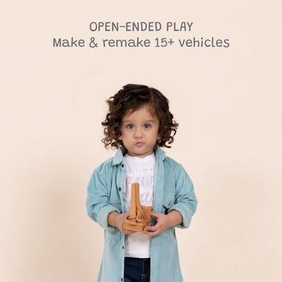 Build - It Construction Vehicles | Wooden Toy Trucks – Toy Cars on Brown Living™. SKU: JP-13. Img 2.