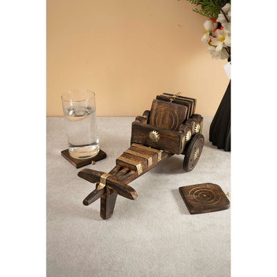 Bullock Cart Coaster - Crafted for Your Favourite Brew – Coasters on Brown Living™. SKU: ANTBCCCFYF. Img 4.