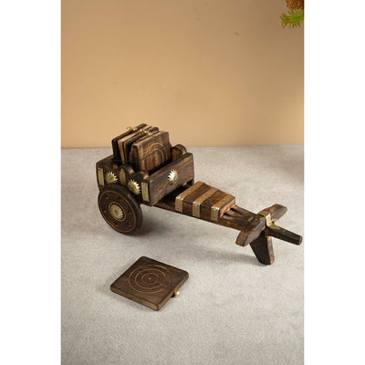 Bullock Cart Coaster - Crafted for Your Favourite Brew – Coasters on Brown Living™. SKU: ANTBCCCFYF. Img 3.