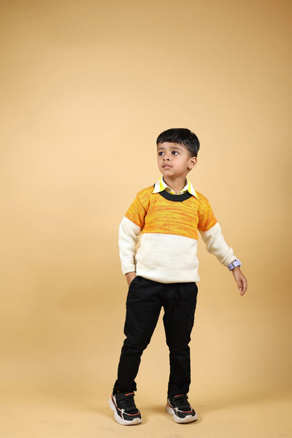 Bumble Bee Merino Wool Baby Sweater – Herbal Dyed & Cozy – Kids Daywear Sets on Brown Living™. SKU: SM23001. Img 3.