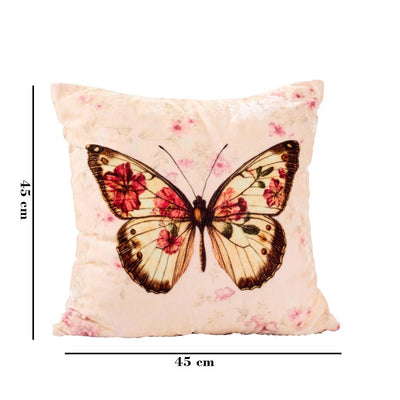 Butterfly Bloom Cotton Velvet Cushion – Pillow on Brown Living™. SKU: TEE-25724. Img 5.
