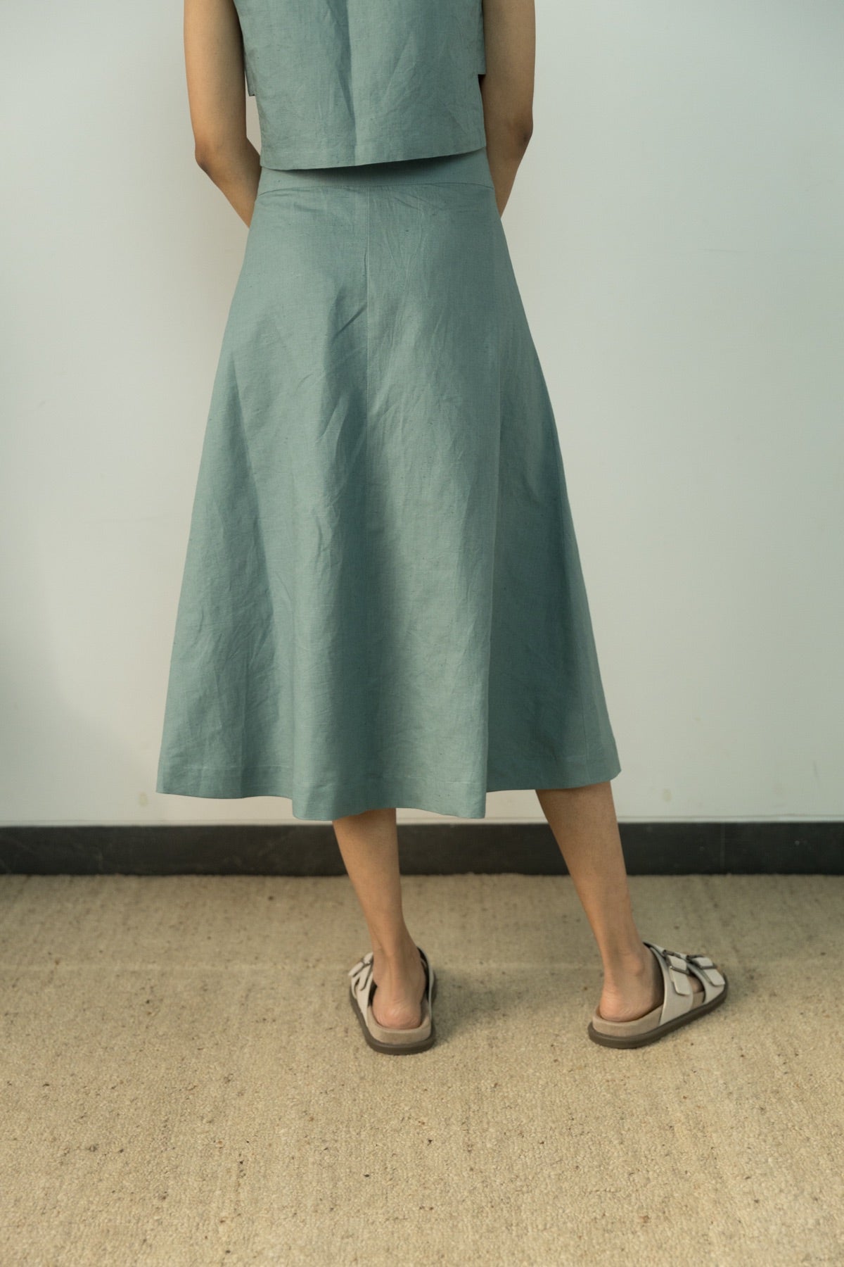 Button - Down Cotton Midi Cotton Skirt | Verified Sustainable by Brown Living™