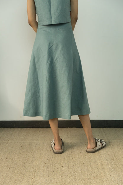 Button - Down Cotton Midi Cotton Skirt | Verified Sustainable by Brown Living™