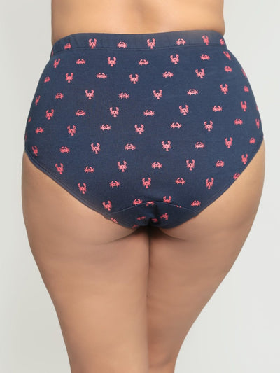 By the Shore Classic Biowashed Organic Cotton Brief - Navy Blue – Womens Underwear on Brown Living™. SKU: 001/MATER/Craby/AOP - XS. Img 8.