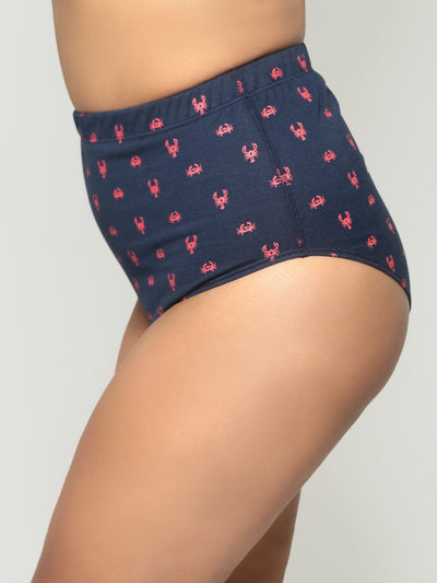 By the Shore Classic Biowashed Organic Cotton Brief - Navy Blue – Womens Underwear on Brown Living™. SKU: 001/MATER/Craby/AOP - XS. Img 7.