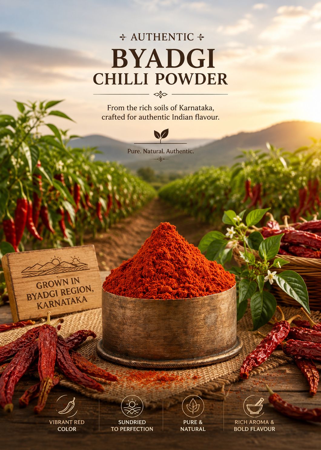 Byadgi Chilli Powder 250g – Mild & Deep Red Spice Powder – Seasonings & Spices on Brown Living™. SKU: I00016. Img 4.