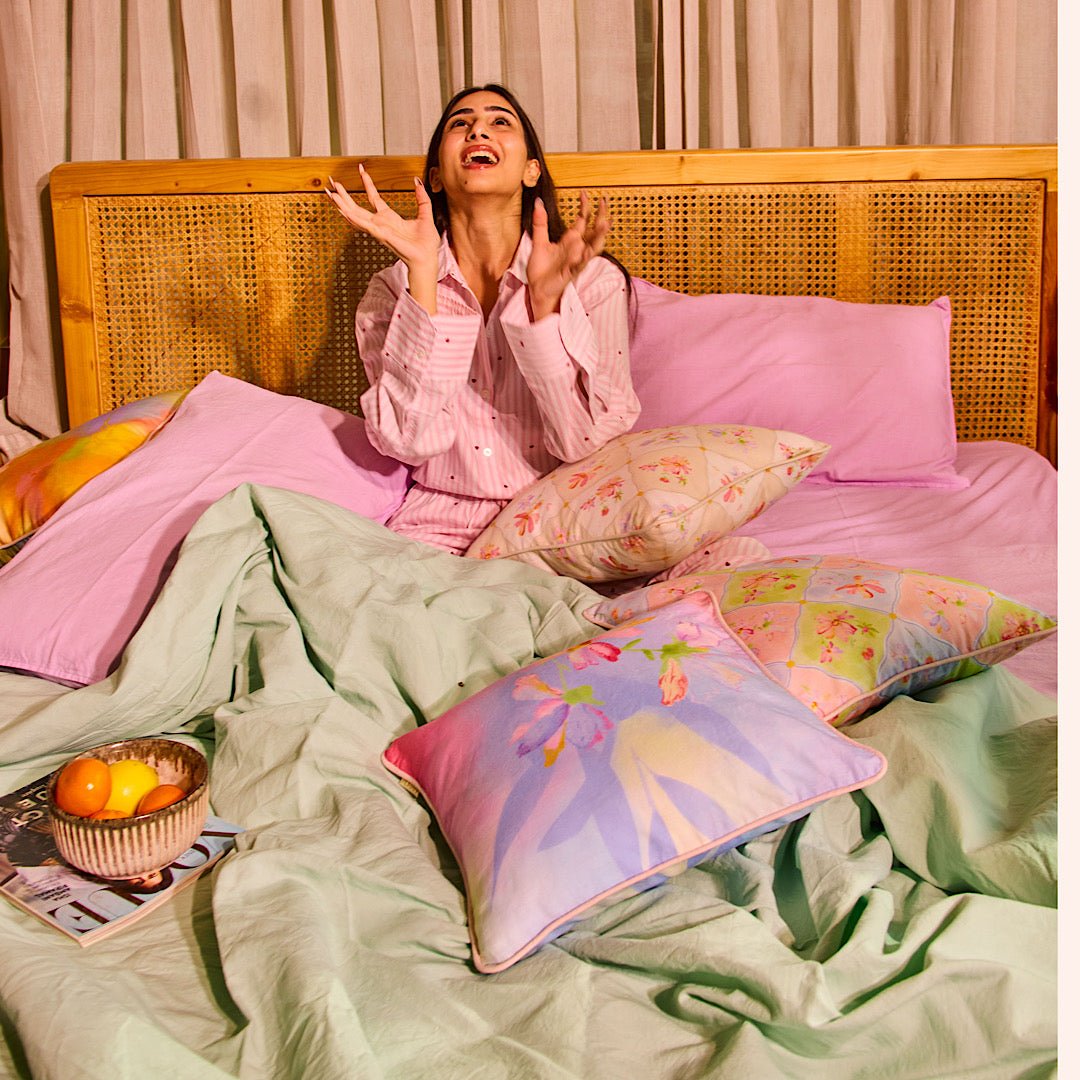 Caeli Cushion Cover | Hemp Cotton Cushion In Calming Tones – Home Decor on Brown Living™. SKU: CU0013. Img 2.