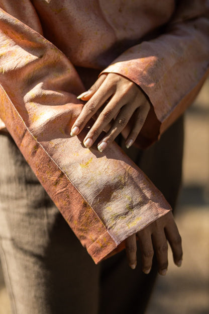 Calico Chanderi Silk Top | Elegant Wear for Women – Womens Top on Brown Living™. SKU: CST02. Img 2.