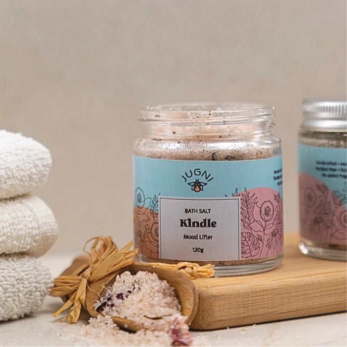 Calm Evenings Kit – Uplift & Cozy | Relaxing Self Care Set – Bath Salt on Brown Living™. SKU: CEK-UC-01. Img 3.