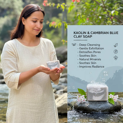 Cambrian Blue Clay Soap Cloud Fern – Deep Cleansing Natural Bar – Soap on Brown Living™. SKU: LN-CBS-01. Img 2.