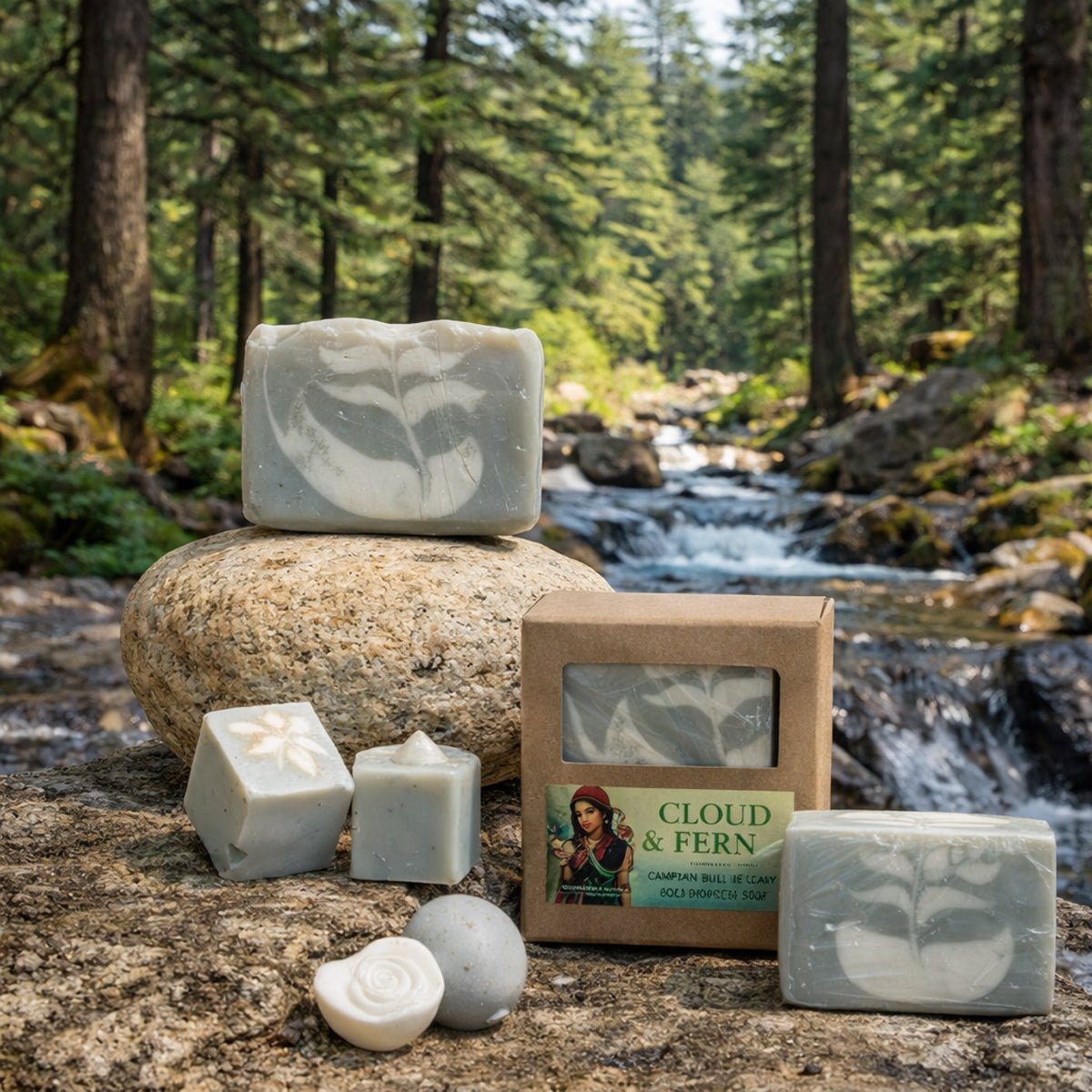 Cambrian Blue Clay Soap Cloud Fern – Deep Cleansing Natural Bar – Soap on Brown Living™. SKU: LN-CBS-01. Img 5.
