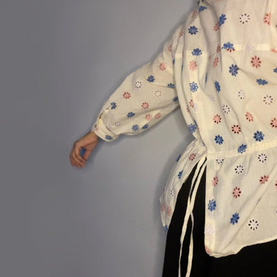 Cambridge Rose Shirt – Handmade Floral Design – Womens Top on Brown Living™. SKU: ER - CAMBRIDGE - SH - S - 001. Img 3.