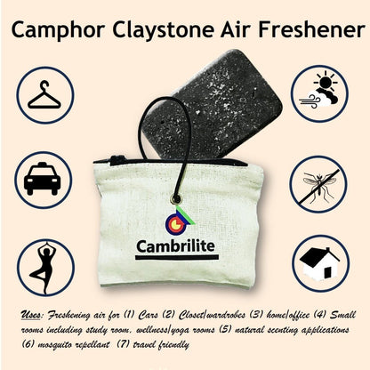 Cambrilite Camphor Claystone Car Freshener Sachet | Grey | Pack of 1 – Candles & Fragrances on Brown Living™. SKU: SPGCMBLCCGRYCTF1. Img 5.