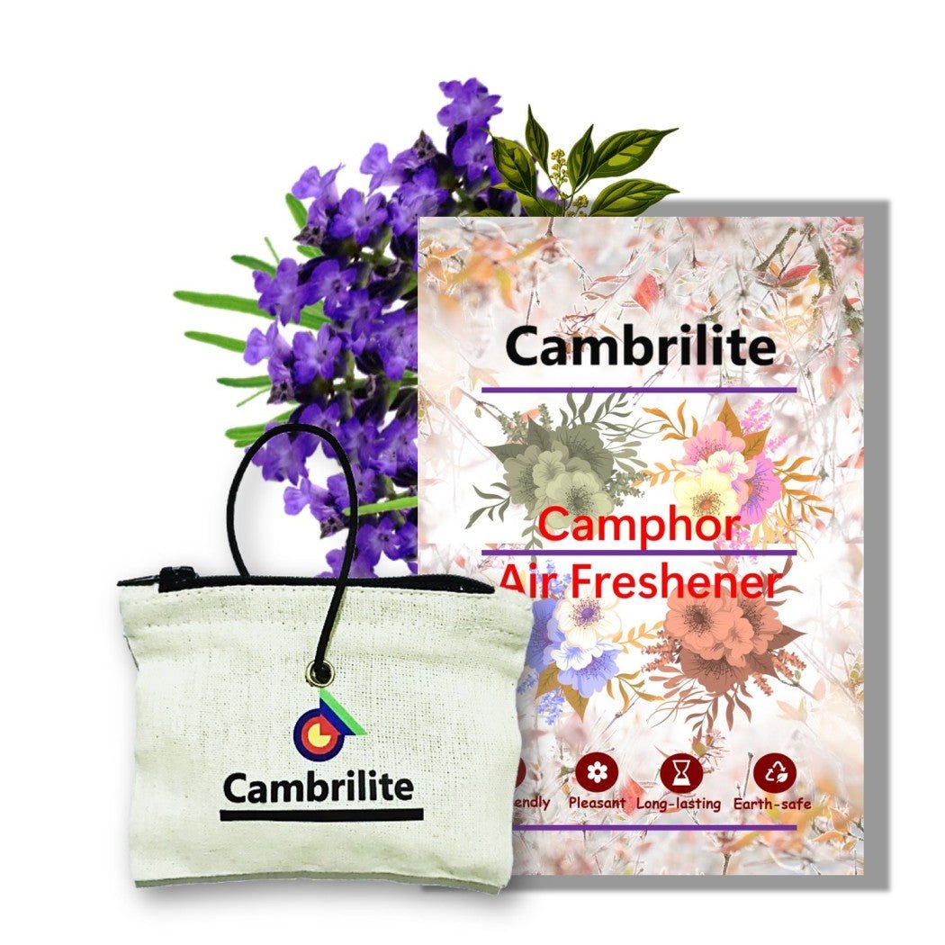Cambrilite Camphor Hanging Pouch | Natural Air Freshener for Car – Candles & Fragrances on Brown Living™. SKU: BLCMPCARLV1. Img 9.
