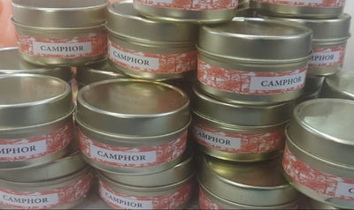Camphor Fragrance Beeswax Tin Candles - Set of 5 – Candles & Fragrances on Brown Living™. SKU: SN1194. Img 3.