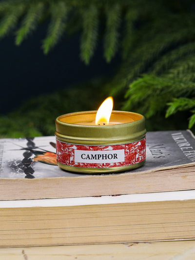 Camphor Fragrance Beeswax Tin Candles - Set of 5 – Candles & Fragrances on Brown Living™. SKU: SN1194. Img 1.