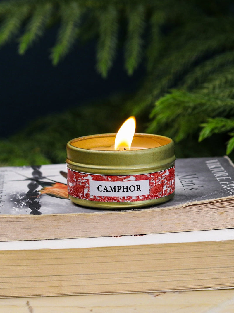 Camphor Fragrance Beeswax Tin Candles - Set of 5 | Verified Sustainable by Brown Living™