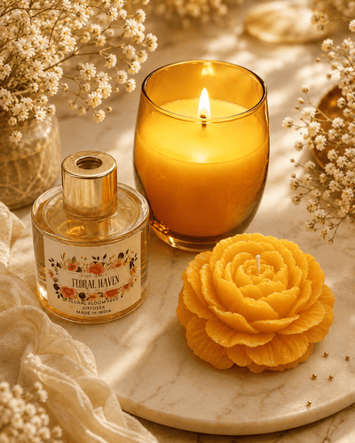 Canary Candle Set | Elegant Decorative Candles for Gifting – Candles & Fragrances on Brown Living™. SKU: SN25122. Img 4.