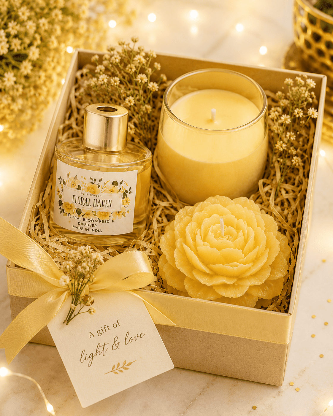 Canary Candle Set | Elegant Decorative Candles for Gifting – Candles & Fragrances on Brown Living™. SKU: SN25122. Img 2.